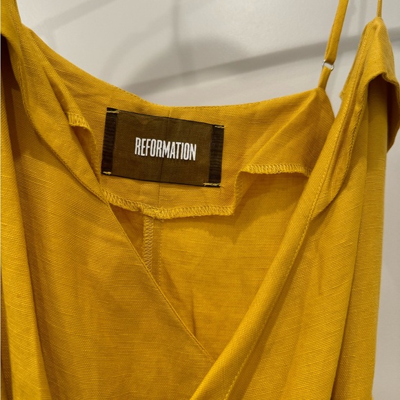 Reformation mustard yellow linen dress - Picture 2 of 3